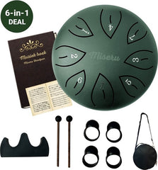 Miseru Handpan in groen, 16 cm